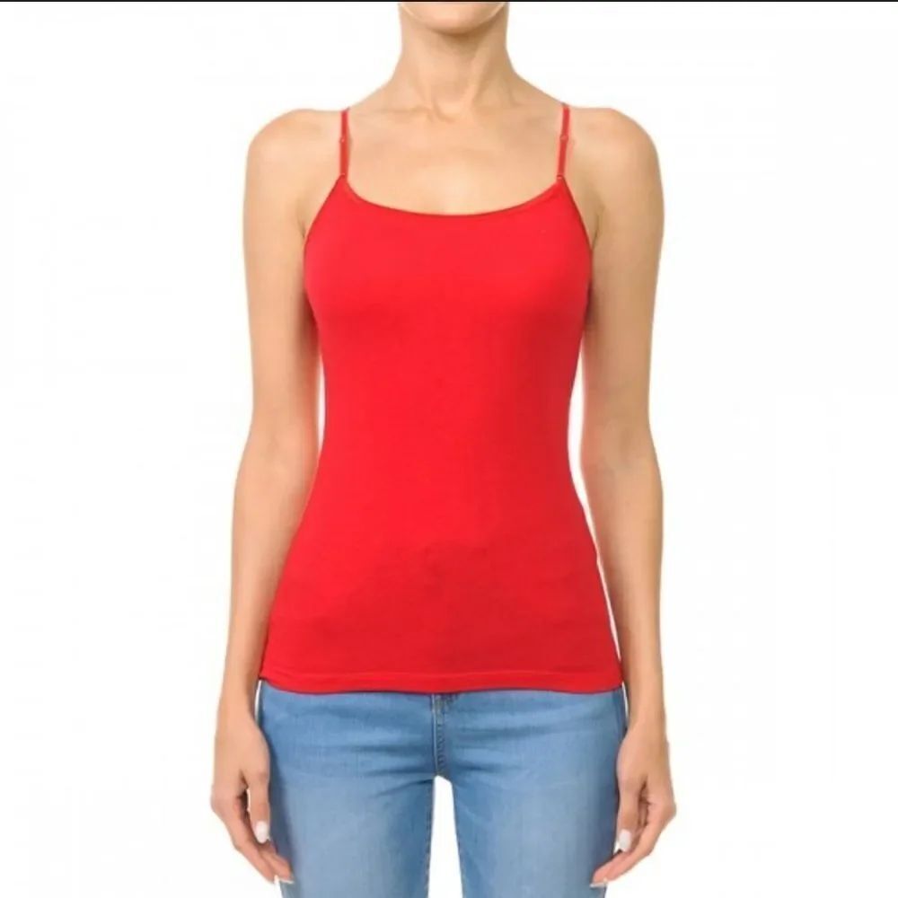 AMBIANCE 3PK TANK TOPS WOMEN’S BASIC SOLID CAMISOLE ADJUSTABLE SPAGHETTI STRAP